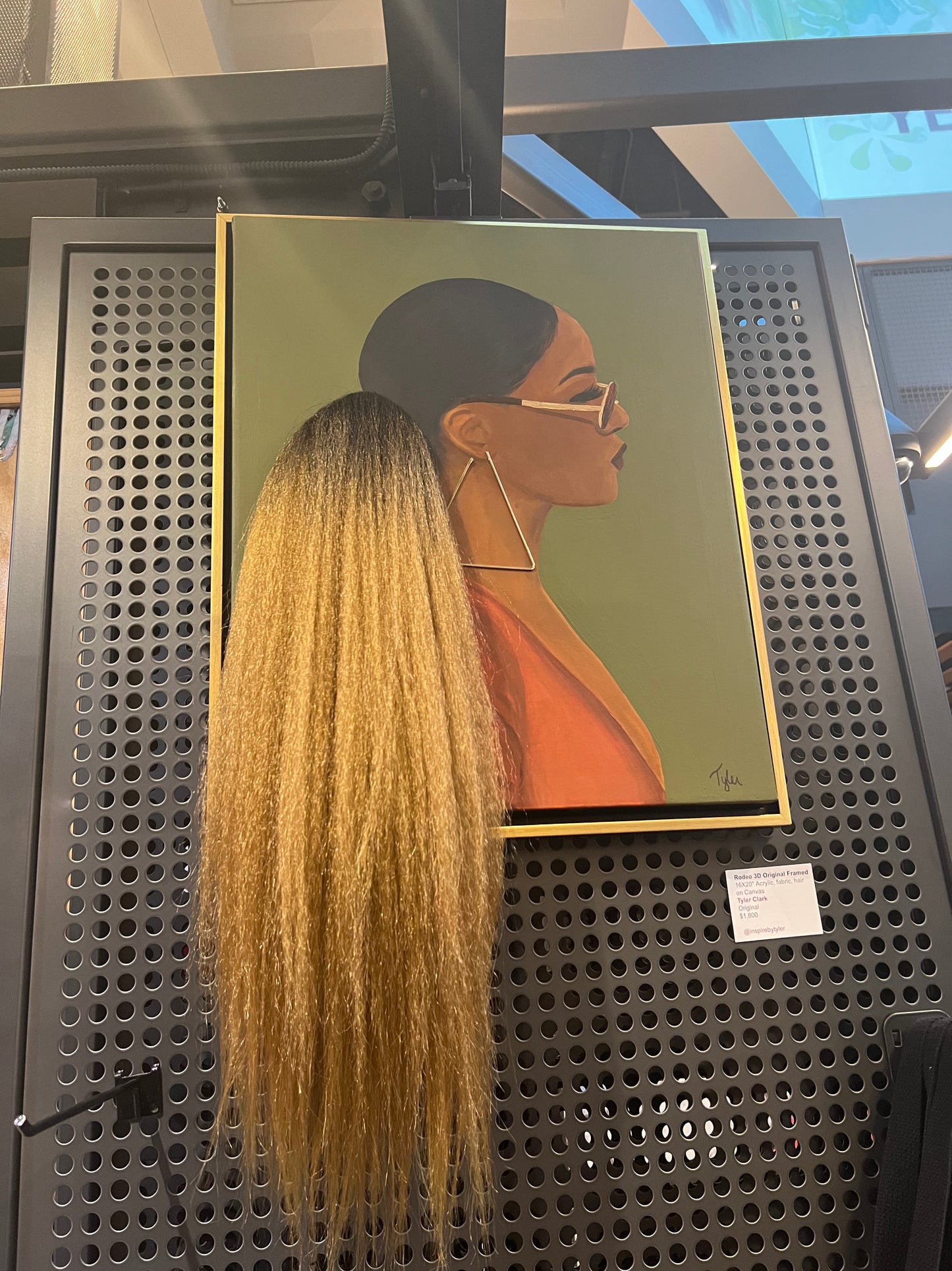 Rodeo: 3D Original Hair Art on Canvas by Tyler Clark