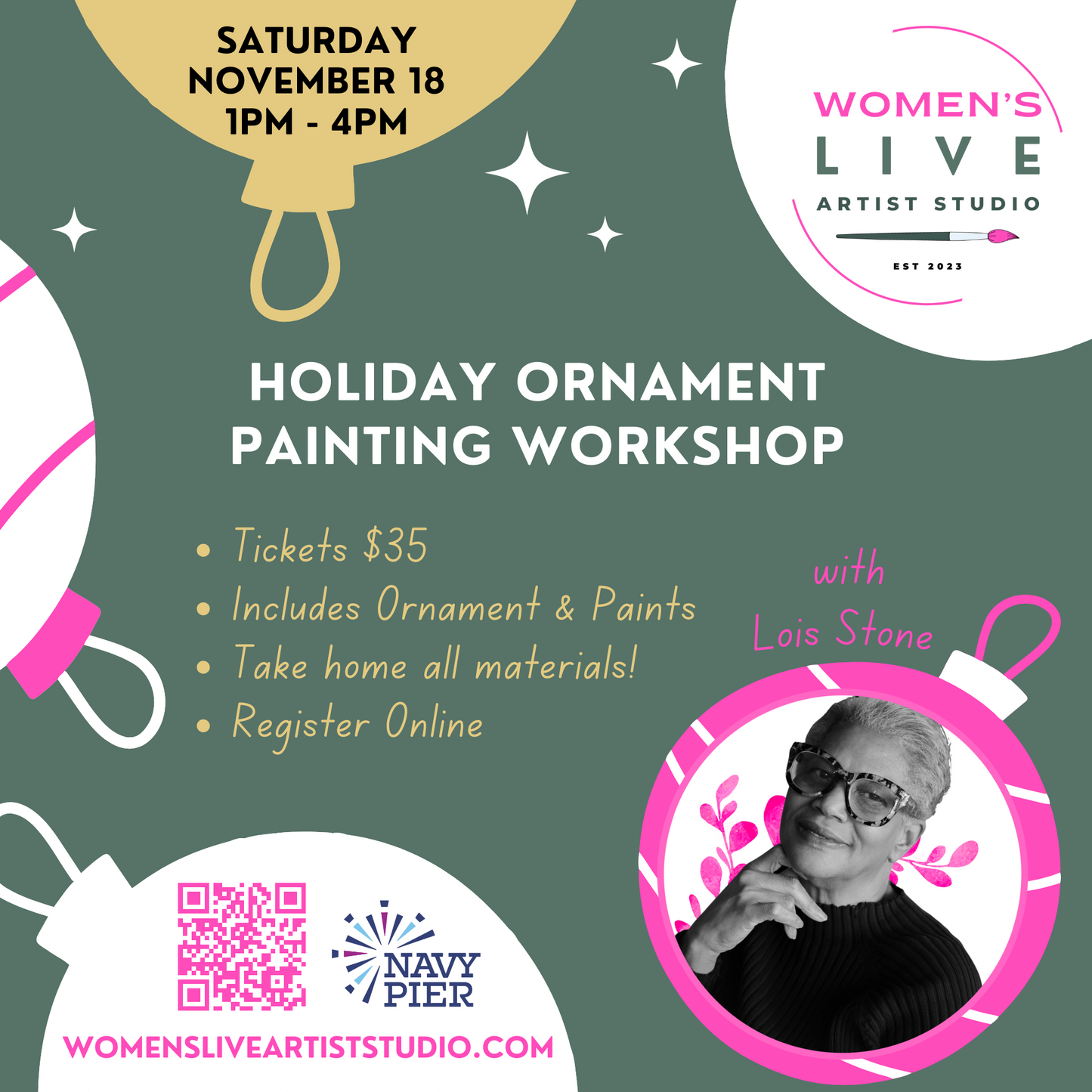 Holiday Ornament Making w/ Lois Stone 11/18